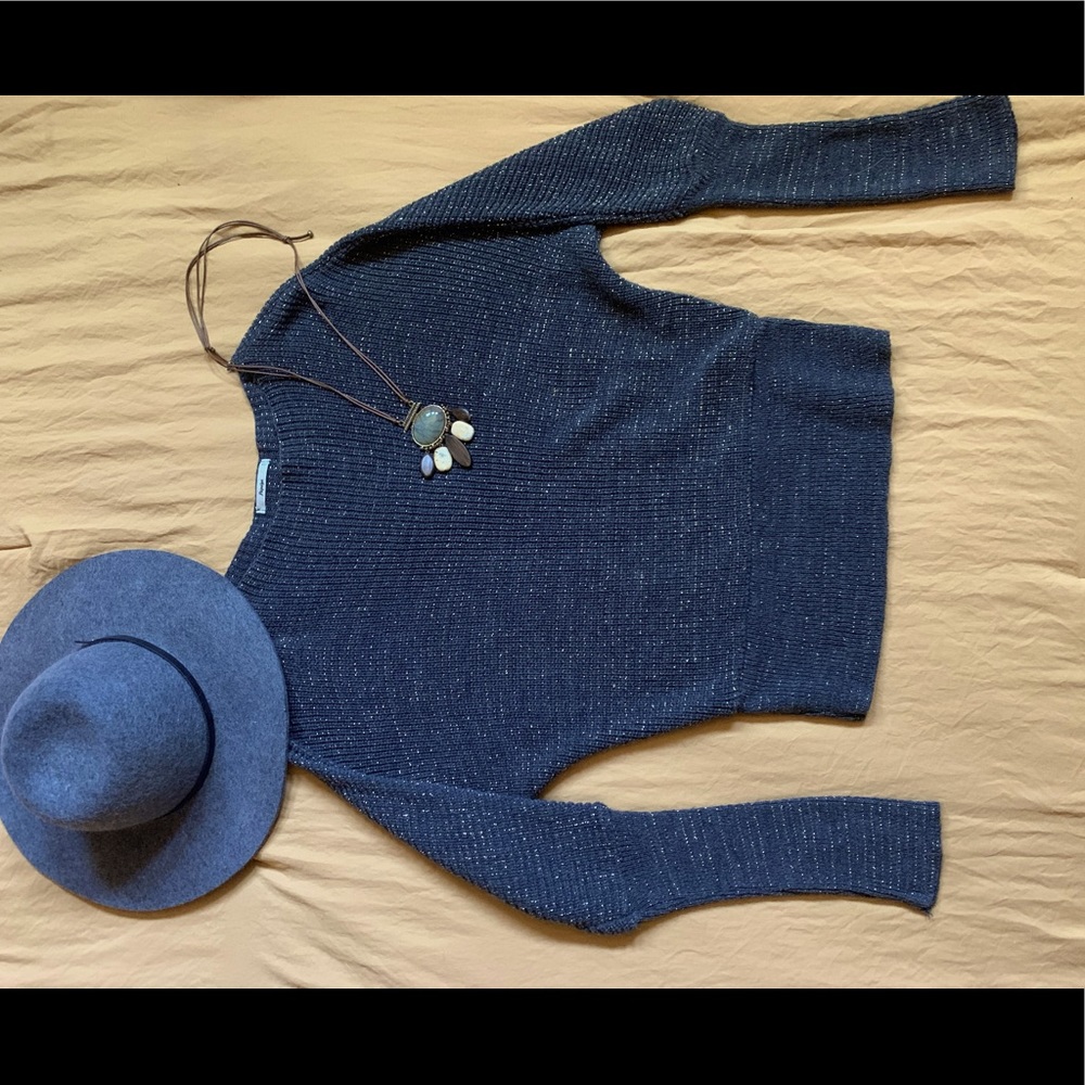Papaya long sleeve gold and black sweater.